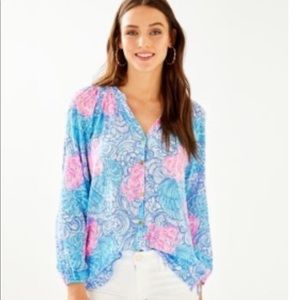 NWT Lilly Pulitzer ELSA BUTTON DOWN TOP